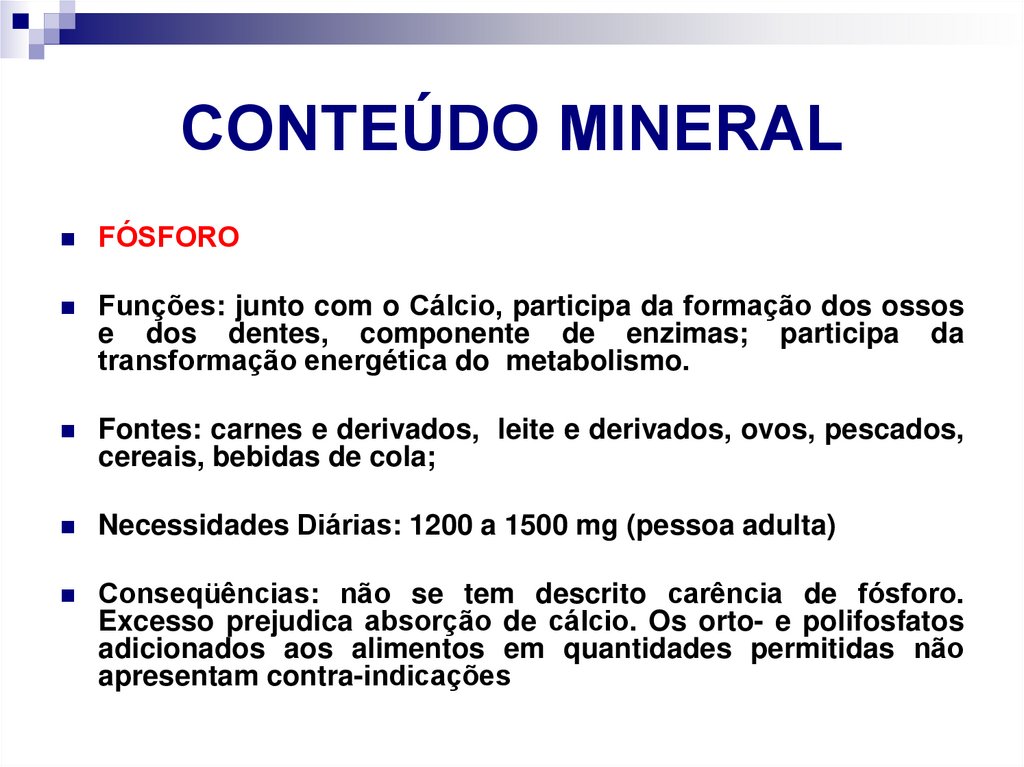 CONTEÚDO MINERAL