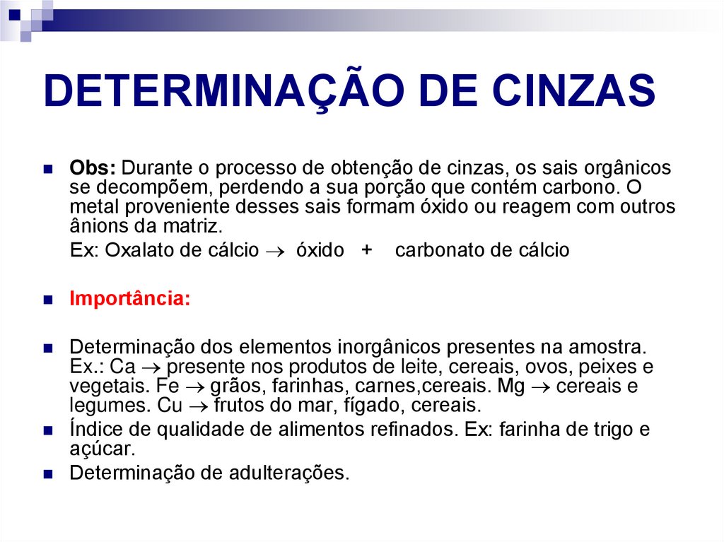 DETERMINAÇÃO DE CINZAS