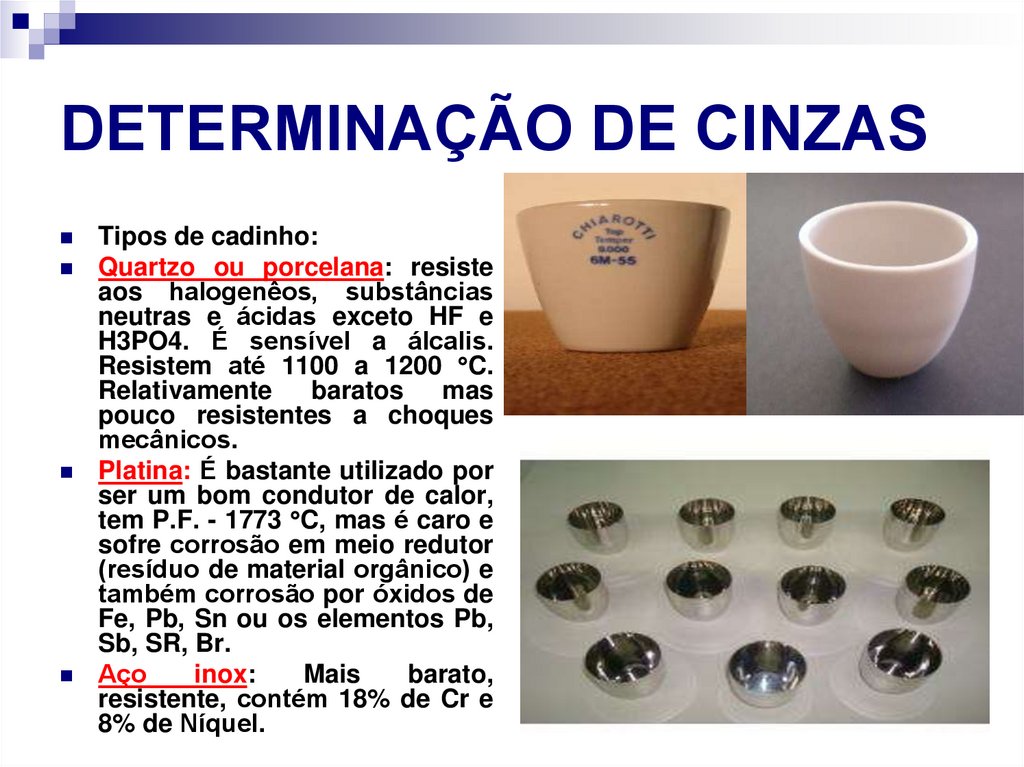DETERMINAÇÃO DE CINZAS