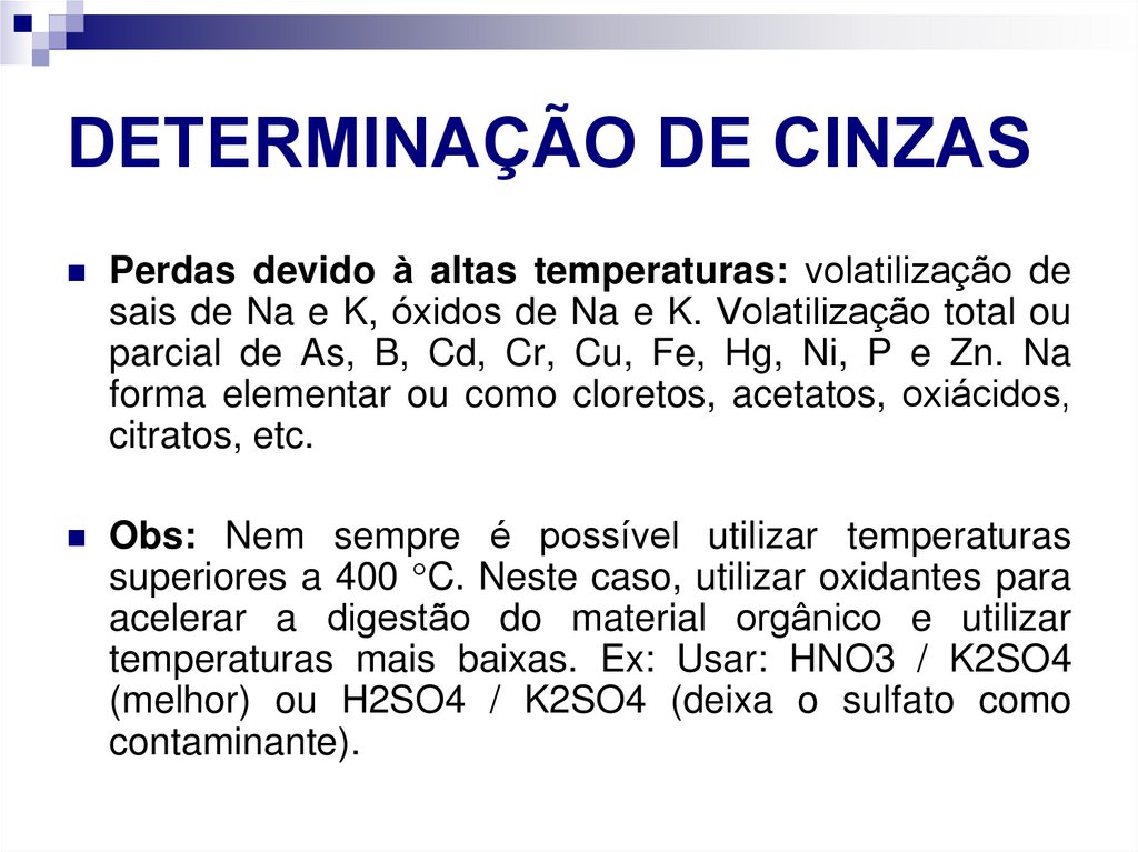 DETERMINAÇÃO DE CINZAS