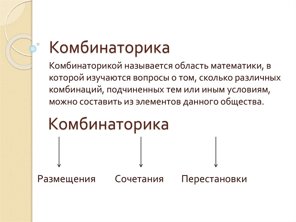 Элементы комбинаторики презентация