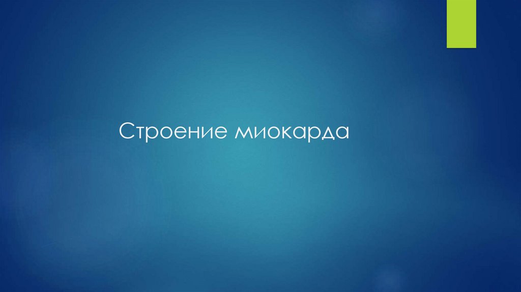 Строение миокарда