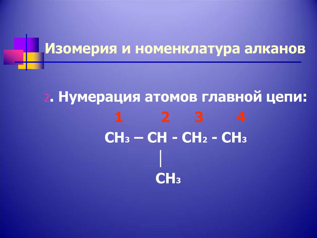 Изомерия и номенклатура алканов