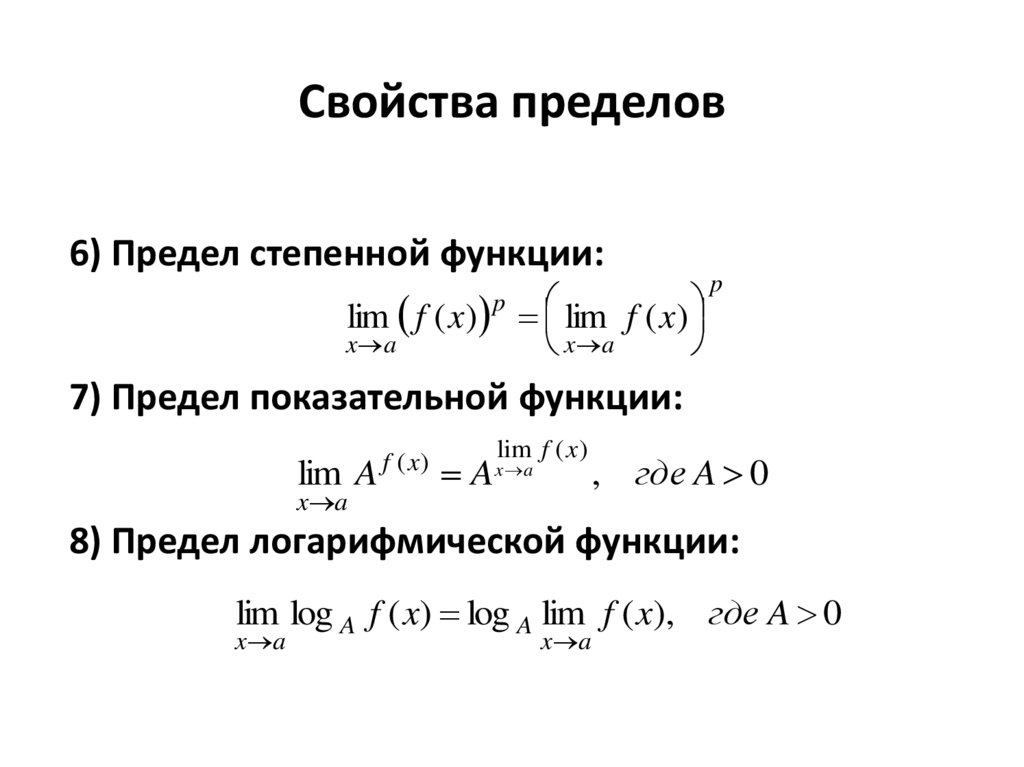 Простейшие пределы