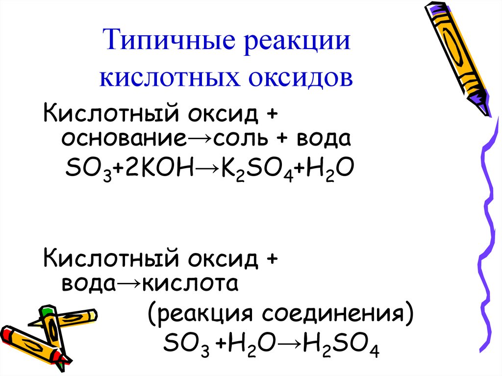 Номера формул кислотных оксидов