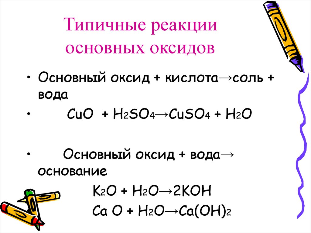 Основной оксид кислотный оксид равно соль