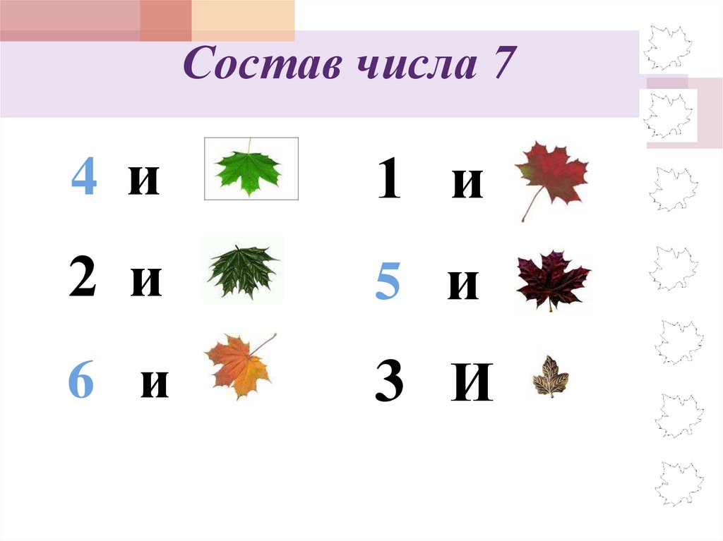 Состав числа 7