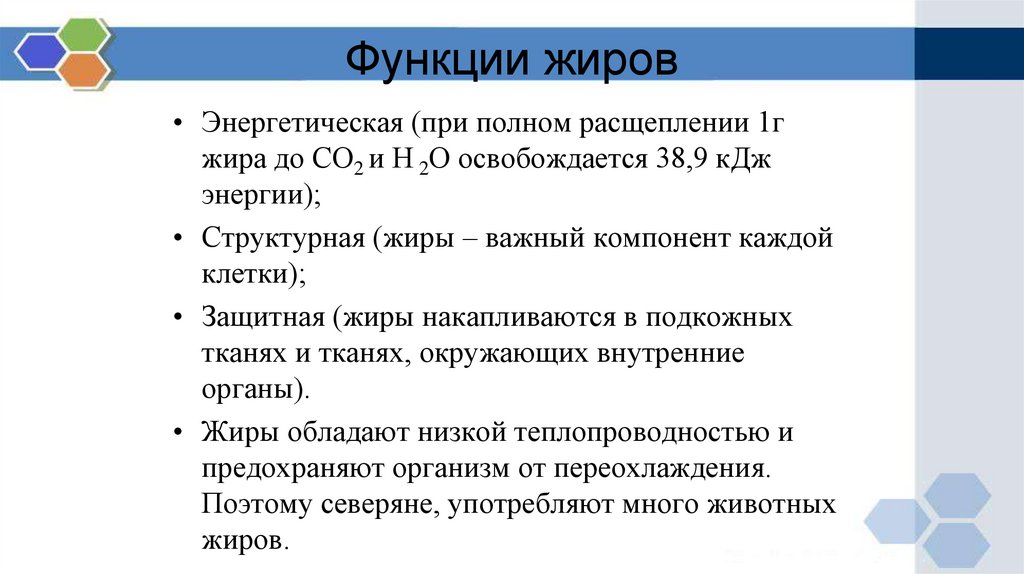 Функции жиров