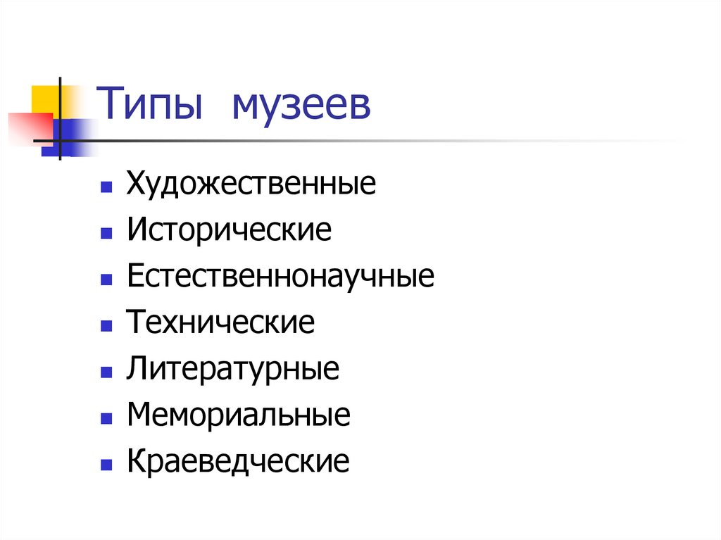 Типы музеев презентация