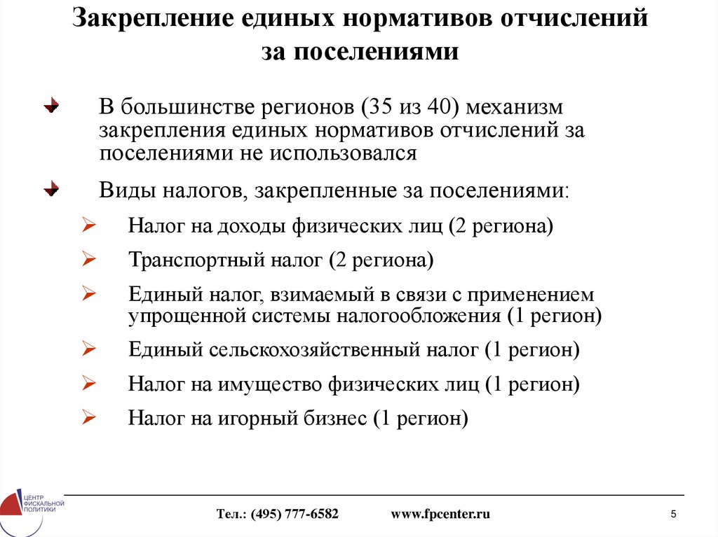 Нормативы отчислений. Нормативы отчислений