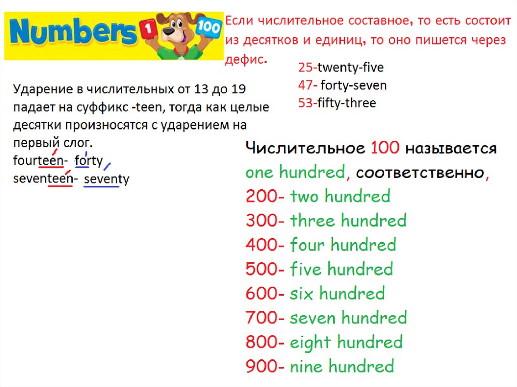 Правила образования числительных. Образование числительных.