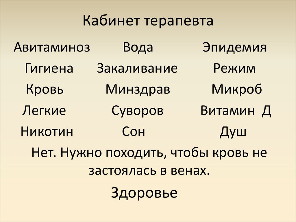 Кабинет терапевта
