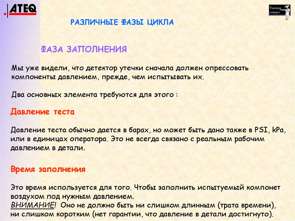 The various cycle phases