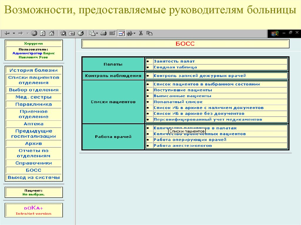 Предоставляемые руководителем. Дока+.