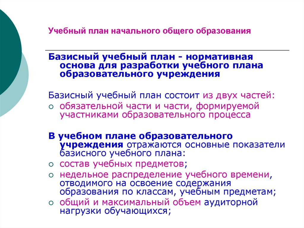 Основные требования к учебному проекту