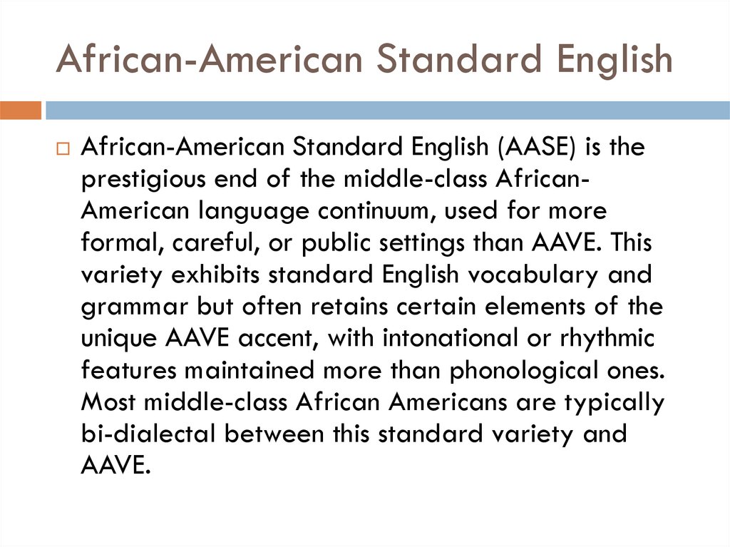 African-American Standard English