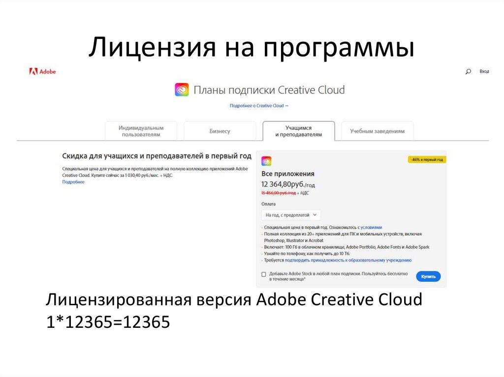 Лицензия на программы