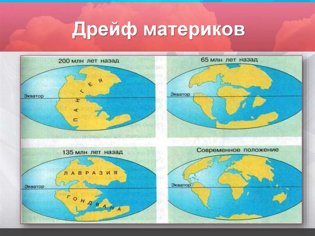 Карта земли в разные эпохи