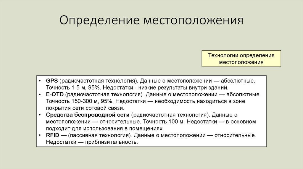 Определение местоположения
