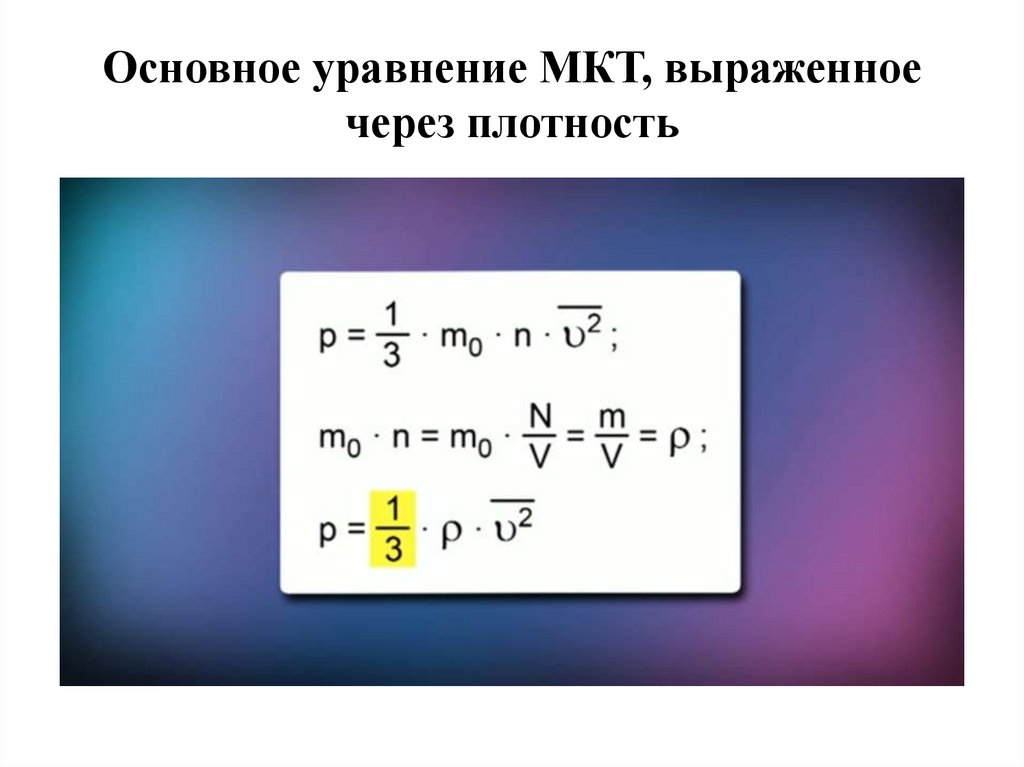 Основное уравнение мкт 10 класс