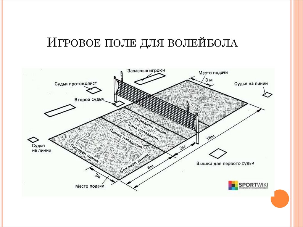 Игровое поле волейбола схема