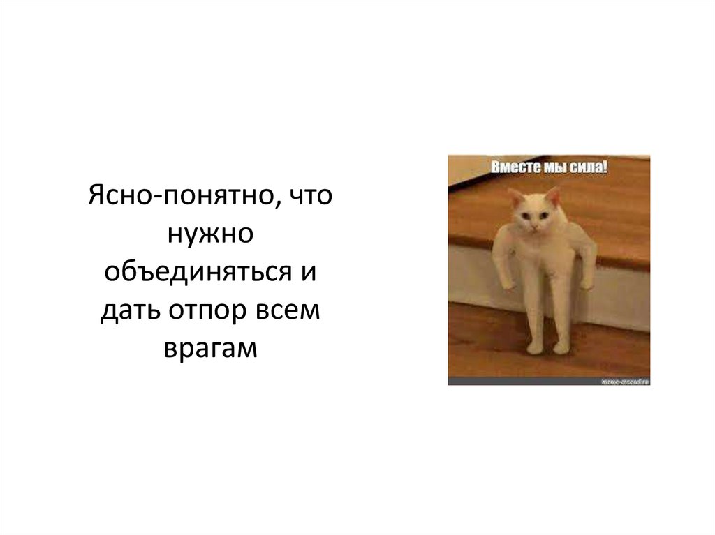 Ясно-понятно, что нужно объединяться и дать отпор всем врагам