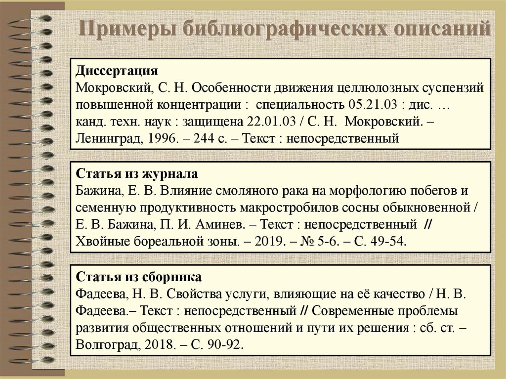 План проспект библиографического указателя примеры