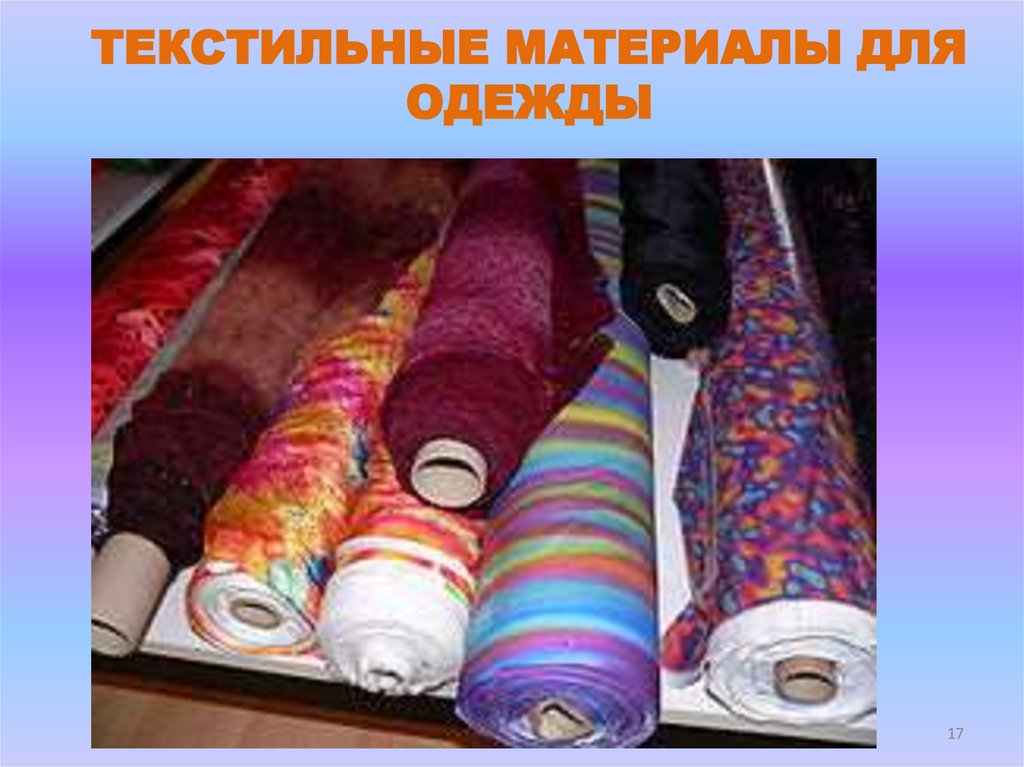 ТЕКСТИЛЬНЫЕ МАТЕРИАЛЫ ДЛЯ ОДЕЖДЫ