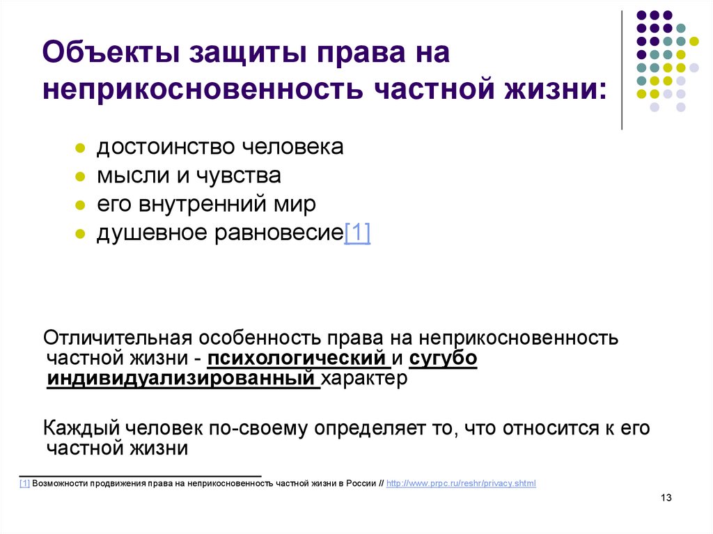 Правом на неприкосновенность частной жизни