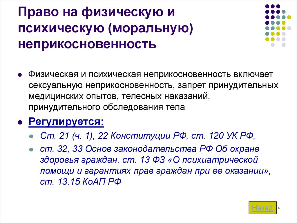 Право граждан на неприкосновенность частной жизни