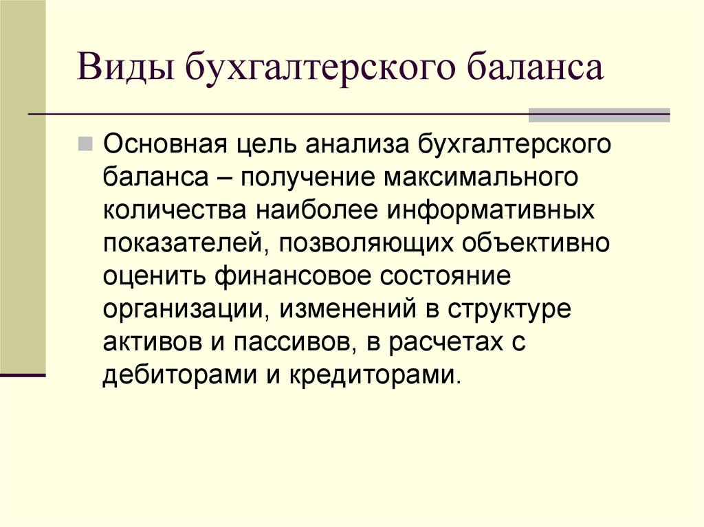 Виды баланса