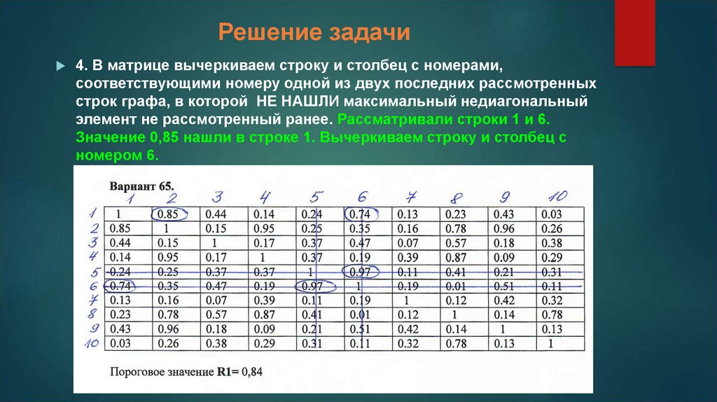 Решение задачи