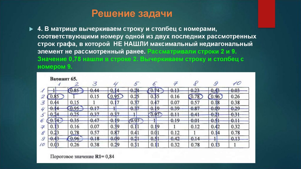 Решение задачи