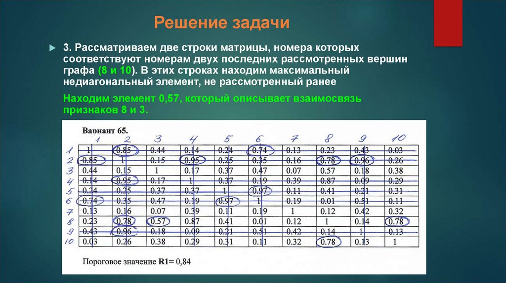 Решение задачи