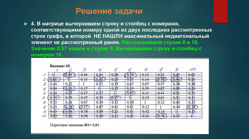 Решение задачи