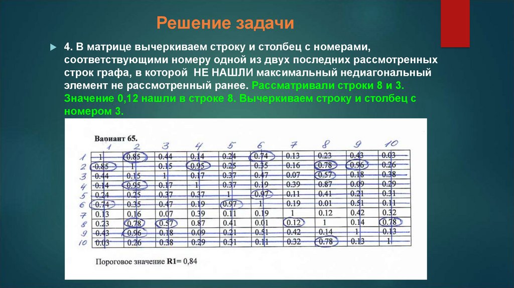 Решение задачи