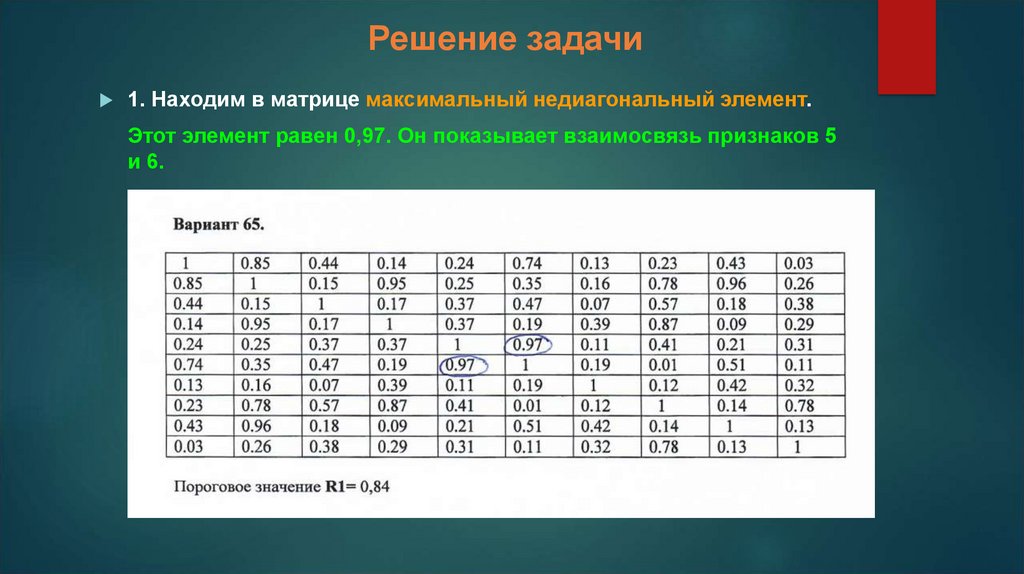 Решение задачи