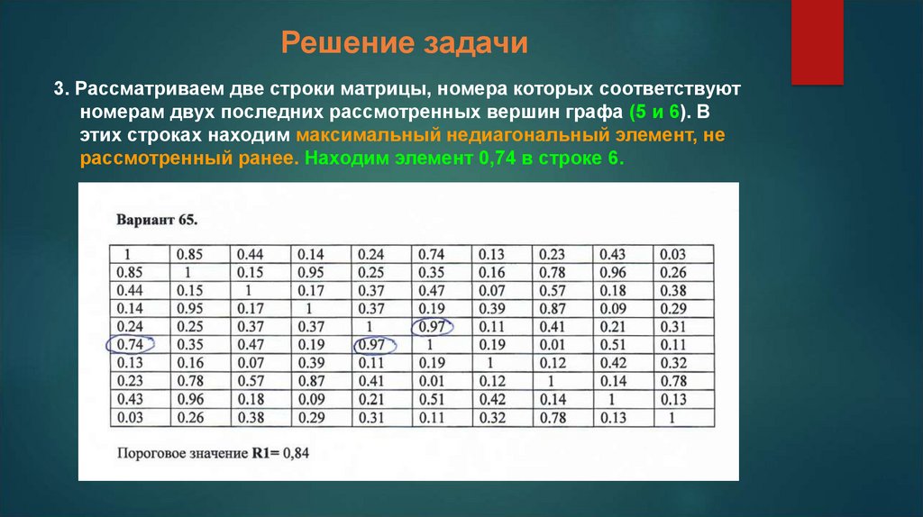 Решение задачи