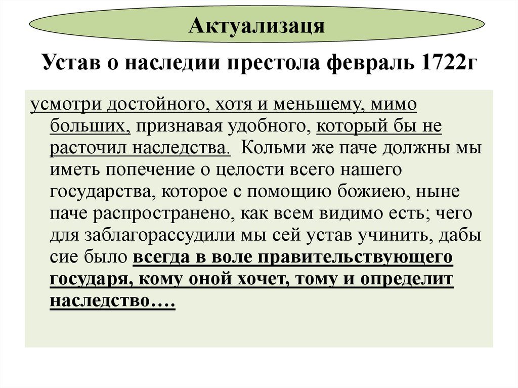 Последствия издания указа о 1722 запишите слово пропущенное в схеме