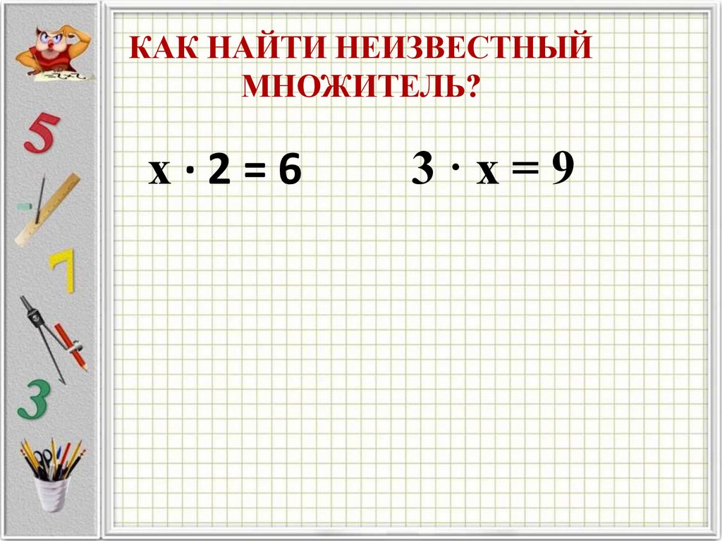 Нахождение неизвестного множителя неизвестного делимого неизвестного делителя 4 класс презентация