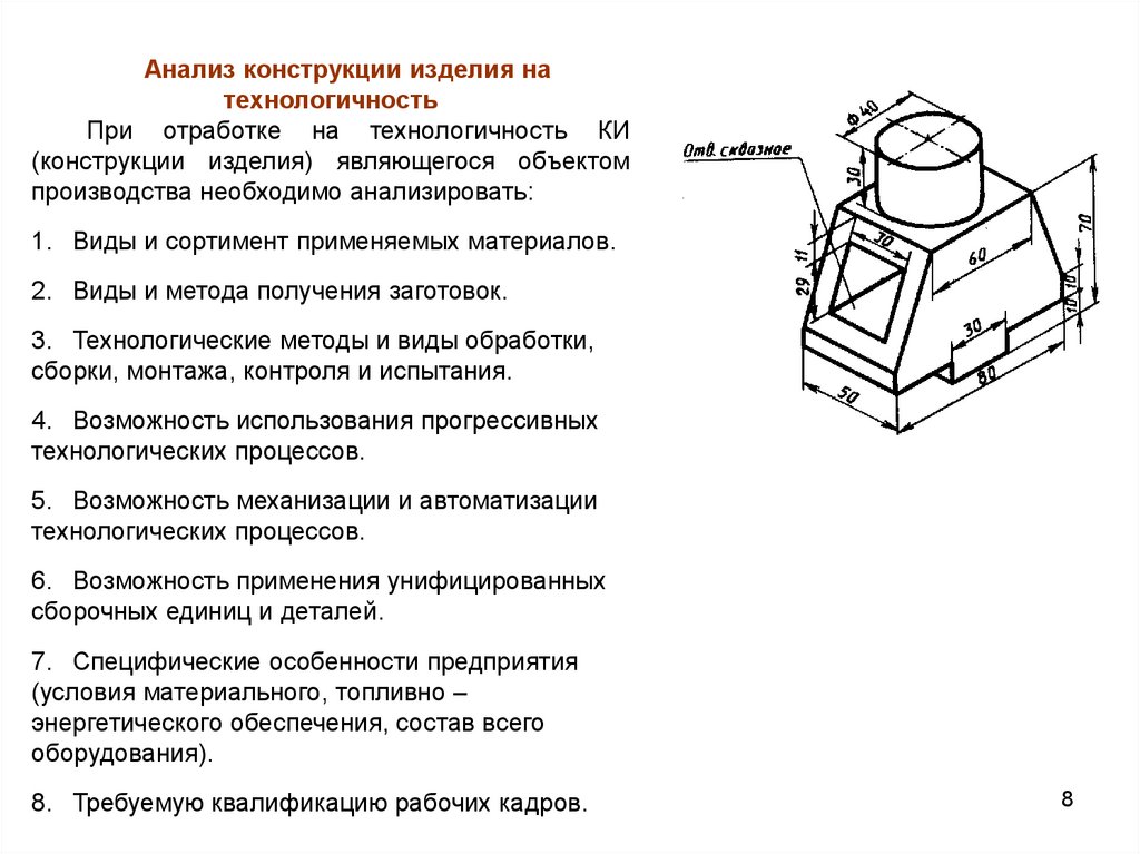 Отработка чертежа на технологичность проводится