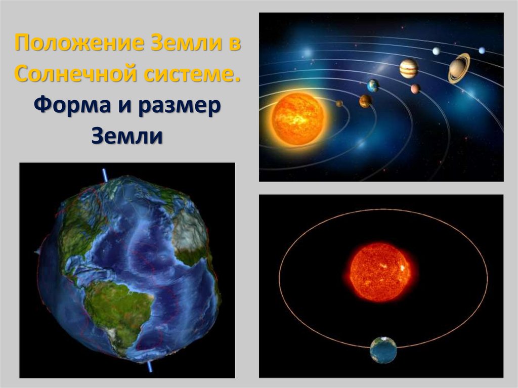 Положение Земли в Солнечной системе. Форма и размер Земли