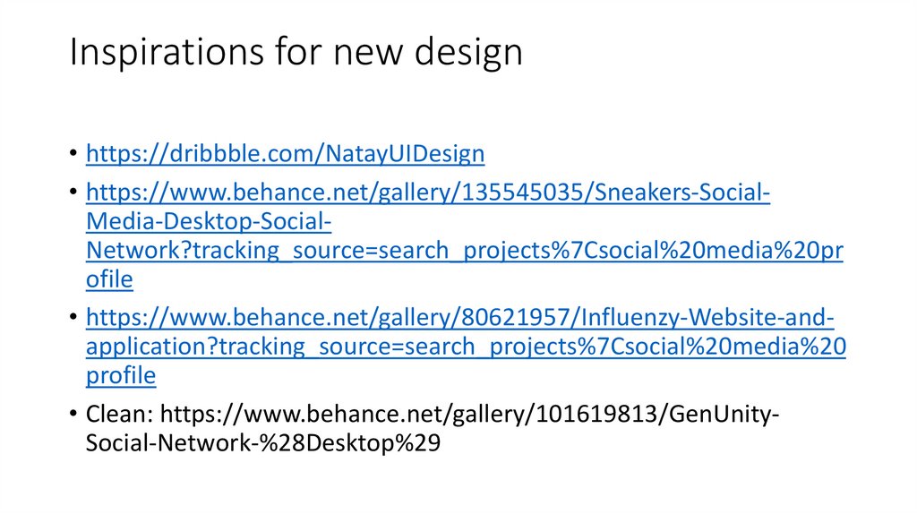 Inspirations for new design