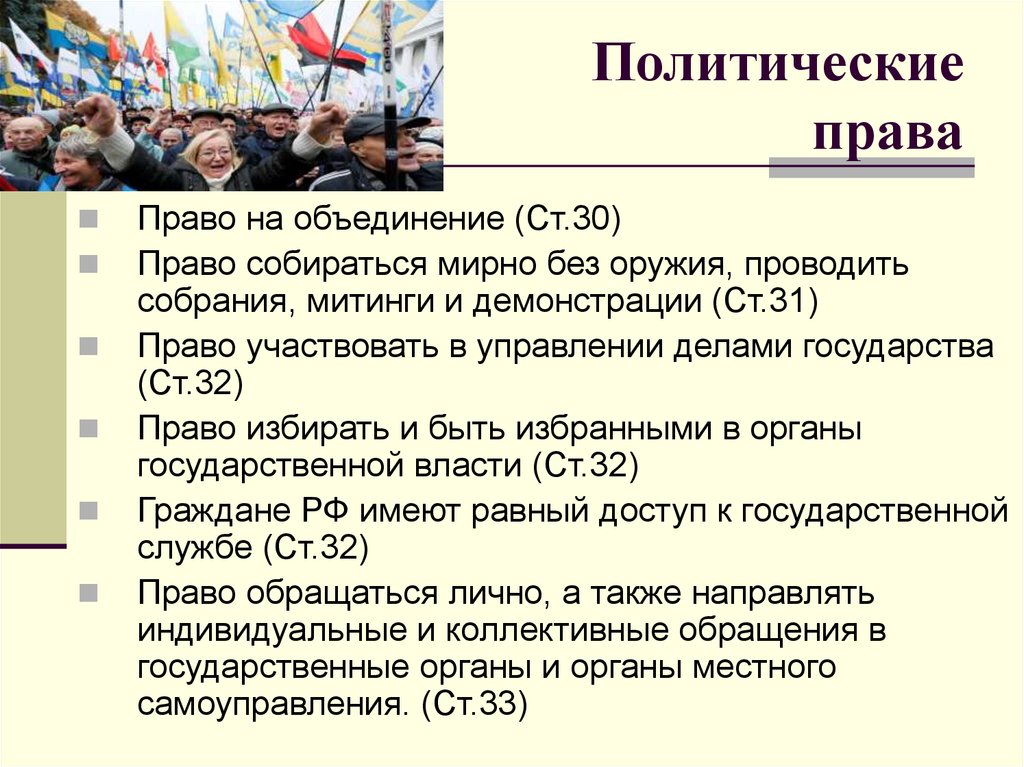 Политические права 10 класс презентация