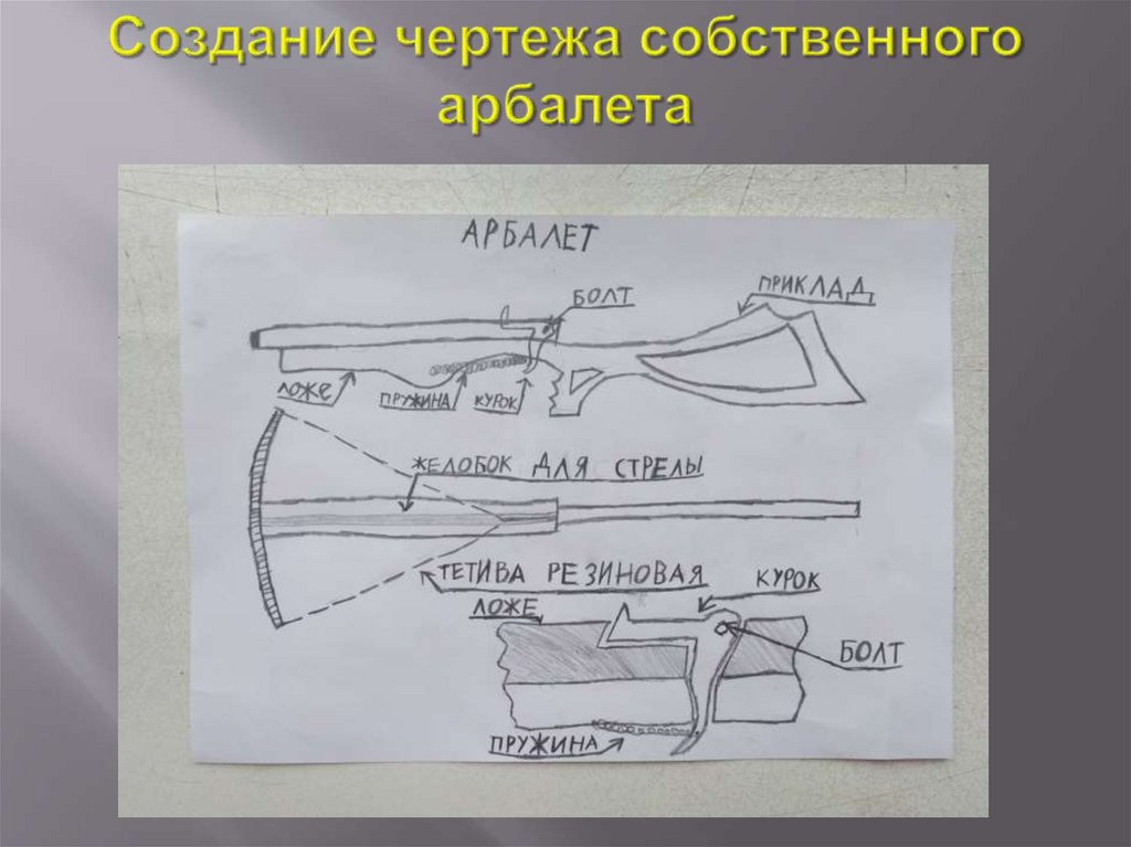 Создание чертежа собственного арбалета