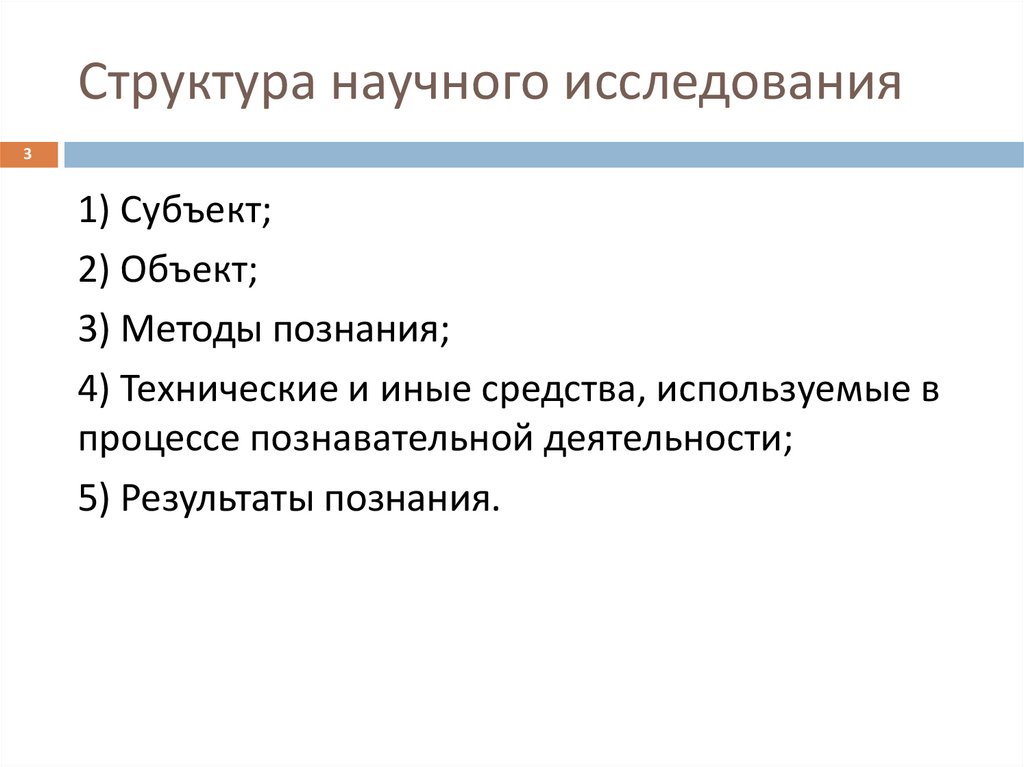Структура научного исследования