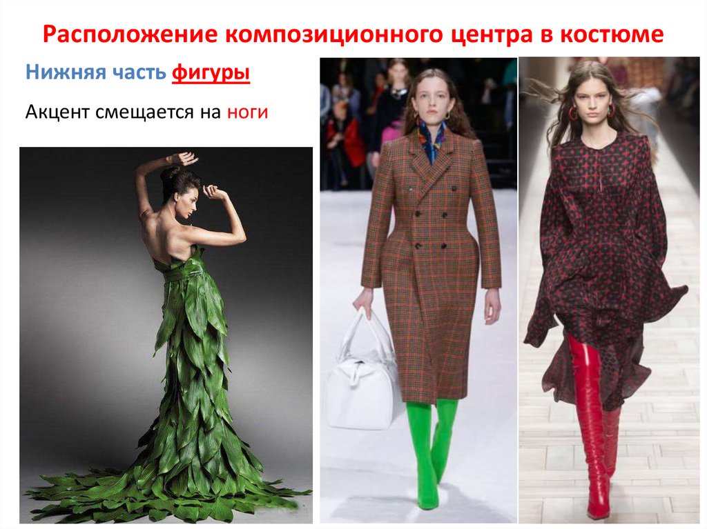 Расположение композиционного центра в костюме