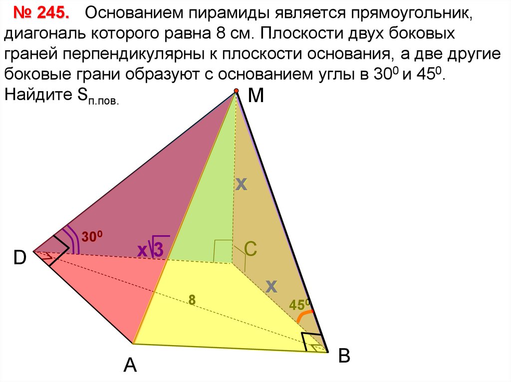 Сечение пирамиды плоскостью перпендикулярной боковой стороне. Пирамида с основанием прямоугольника. Пирамида в основании которой прямоугольник. Основанием пирамиды является прямоугольник. Пирамида с основанием ромб.