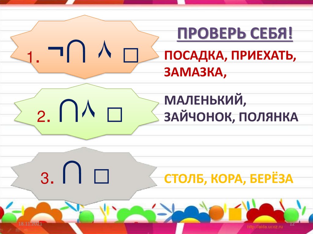 Памятка по русскому языку "Состав слова", 3 класс