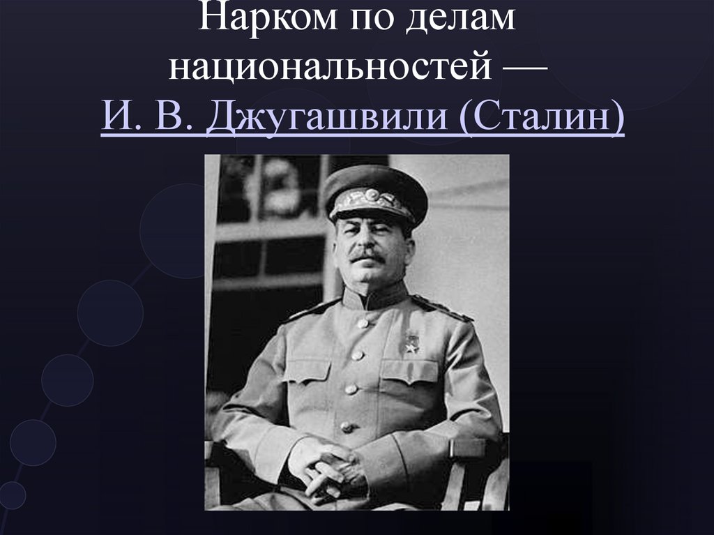 Нарком по делам национальностей — И. В. Джугашвили (Сталин)